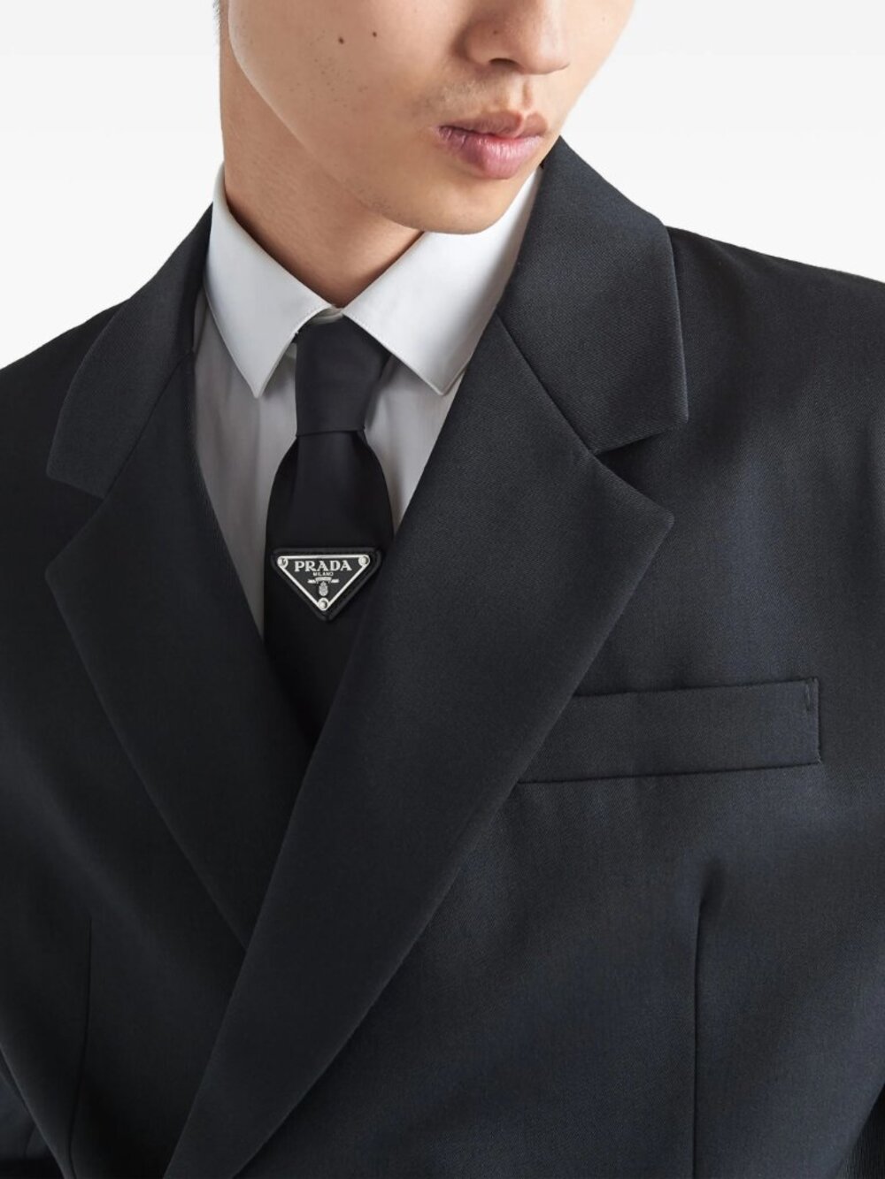 Prada Black Tie💟 Triangle Logo(Gift Box Included) Business Professional 💦 - Picture 6 of 8